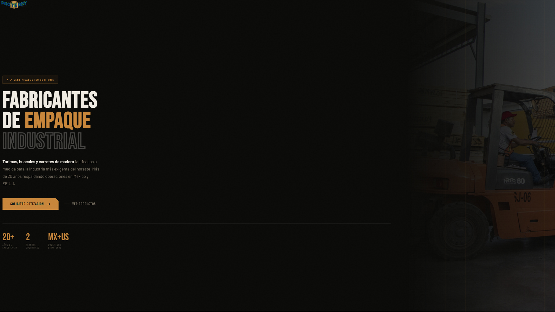 Proterey · sitio web, inicio